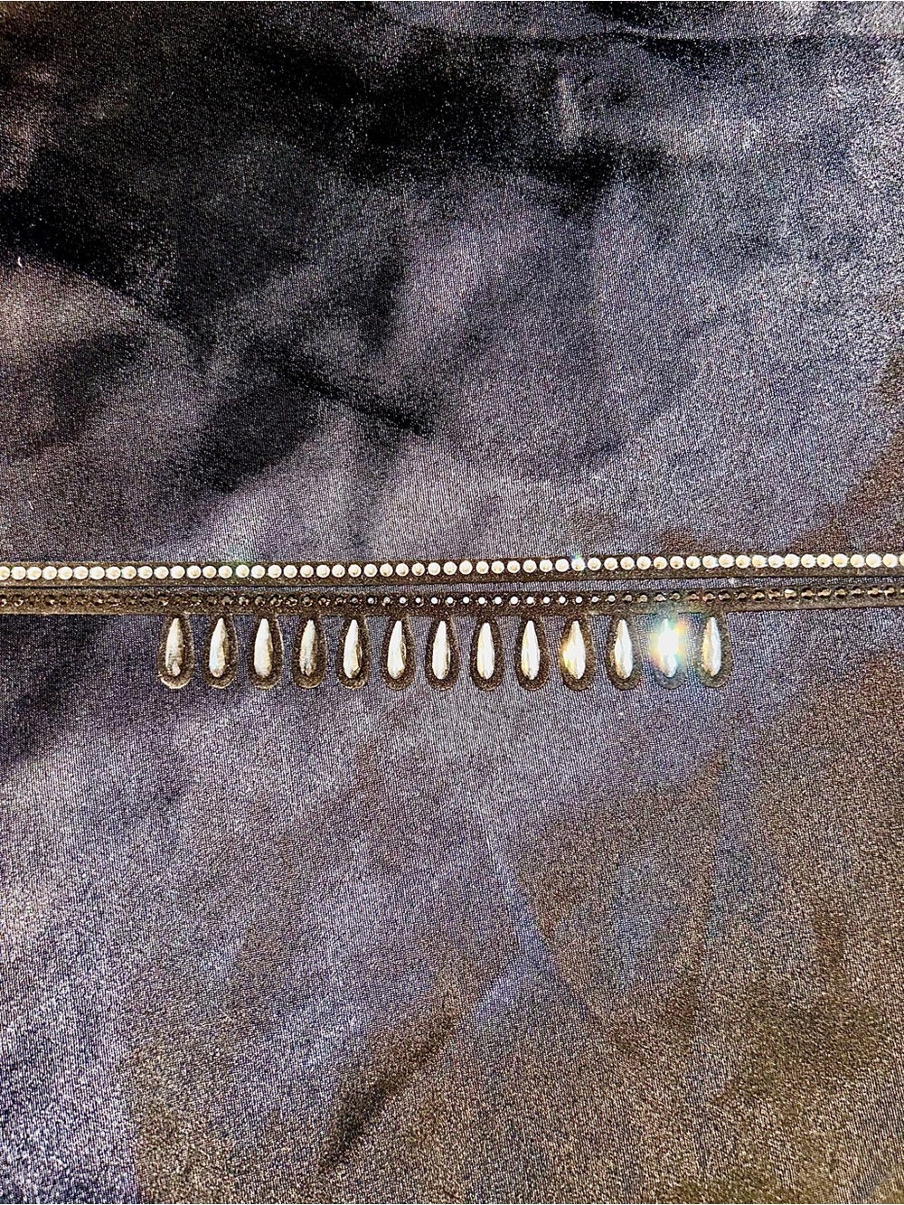 NWOB - Genuine Swarovski Black and Silver Teardrop Crystal Double Choker